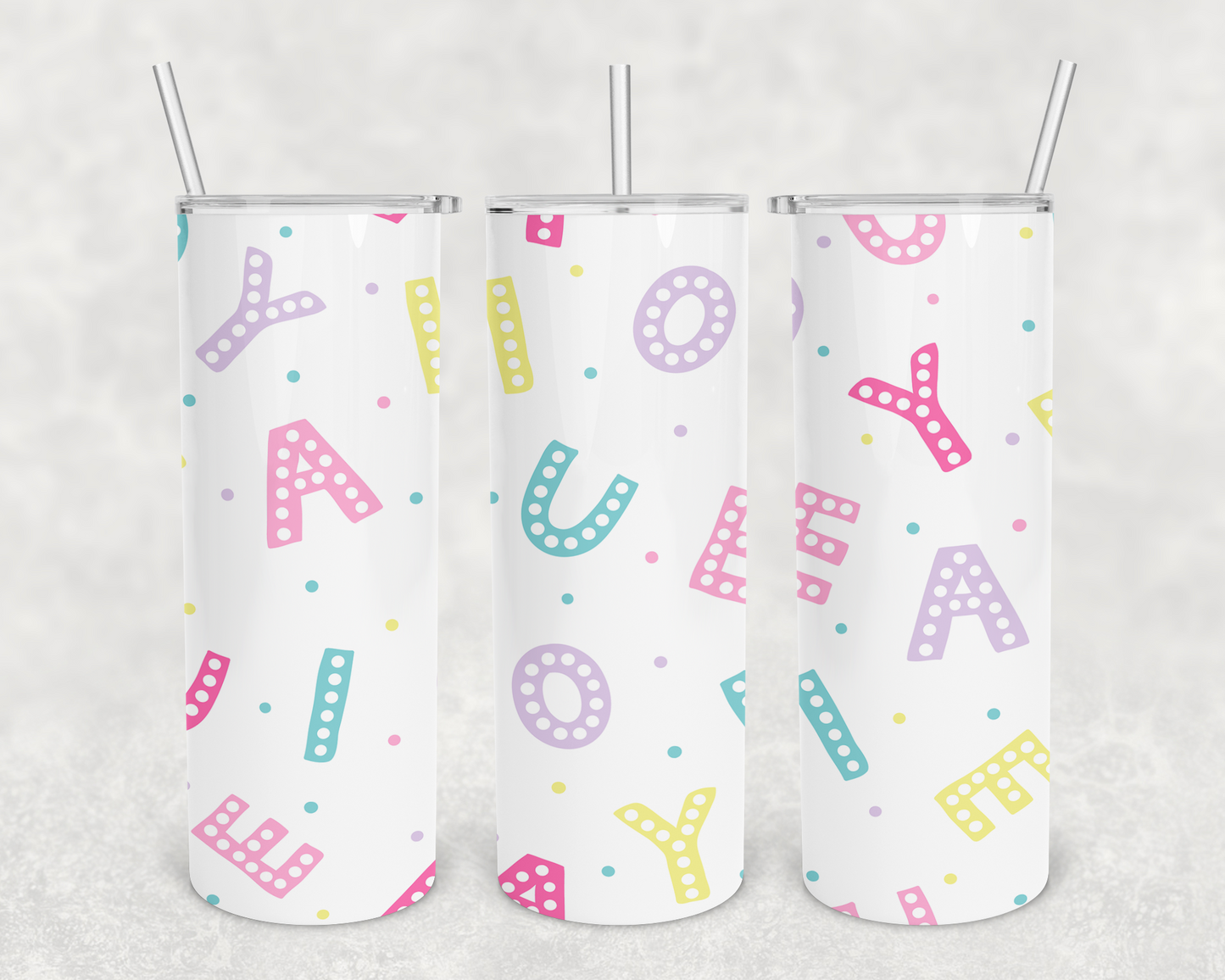 Mrs. Smith Pastel Alphabet Teacher Tumbler