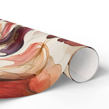 Deep Jewel-Toned Floral Wrapping Paper