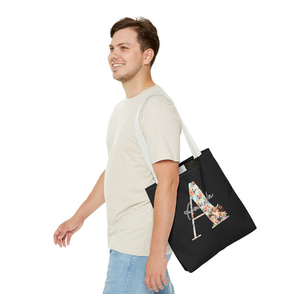 Cow Initial Tote Bag