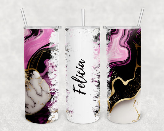 Felicia Personalized Ink Flow Tumbler