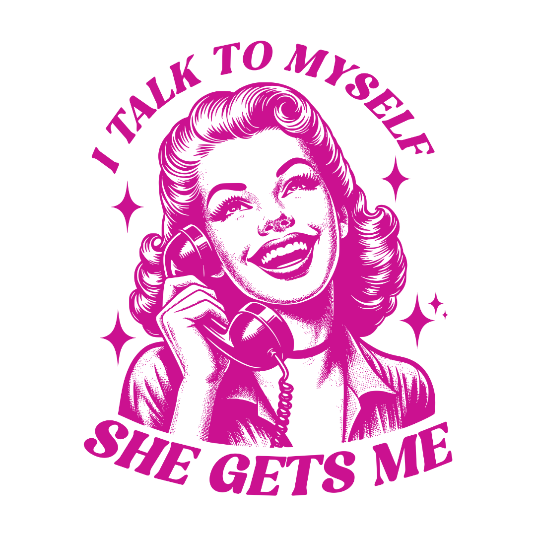 I Talk To Myself She Gets Me | Retro Girls Coffee Mug