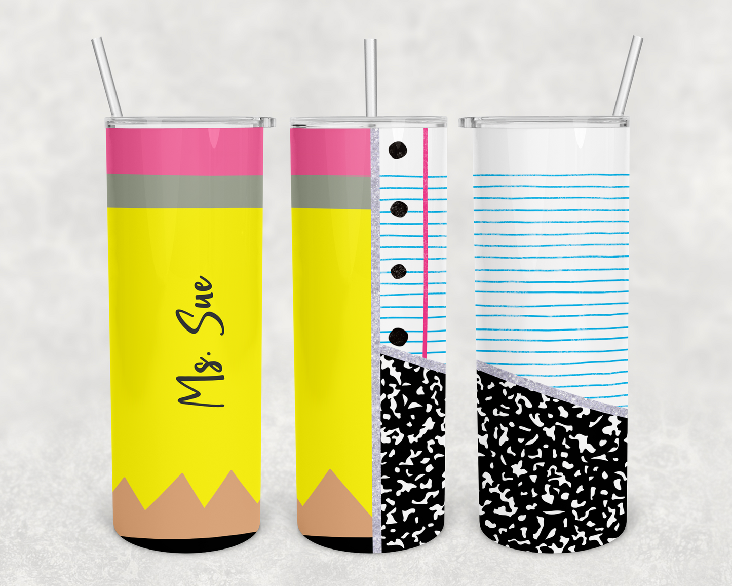 Ms. Sue Yellow Pencil Teacher Tumbler