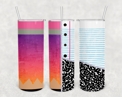 Ms. MacDonald Sunset Pencil Teacher Tumbler