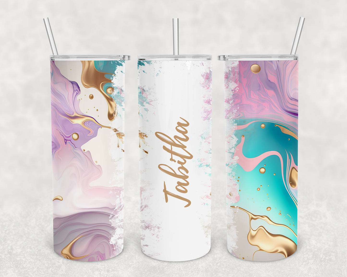 Tabitha Personalized Ink Flow Tumbler