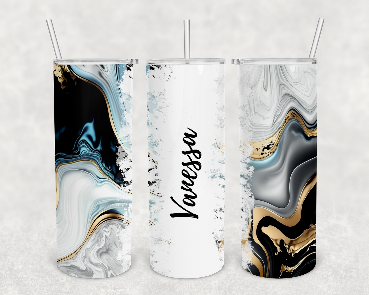 Vanessa Personalized Ink Flow Tumbler